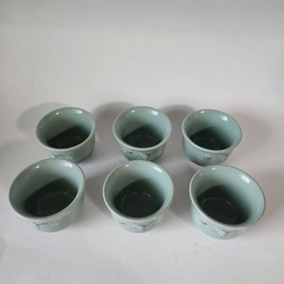 Set Of 6 DAE WON Crane Fine China Tea Cups - Picture 2 of 10